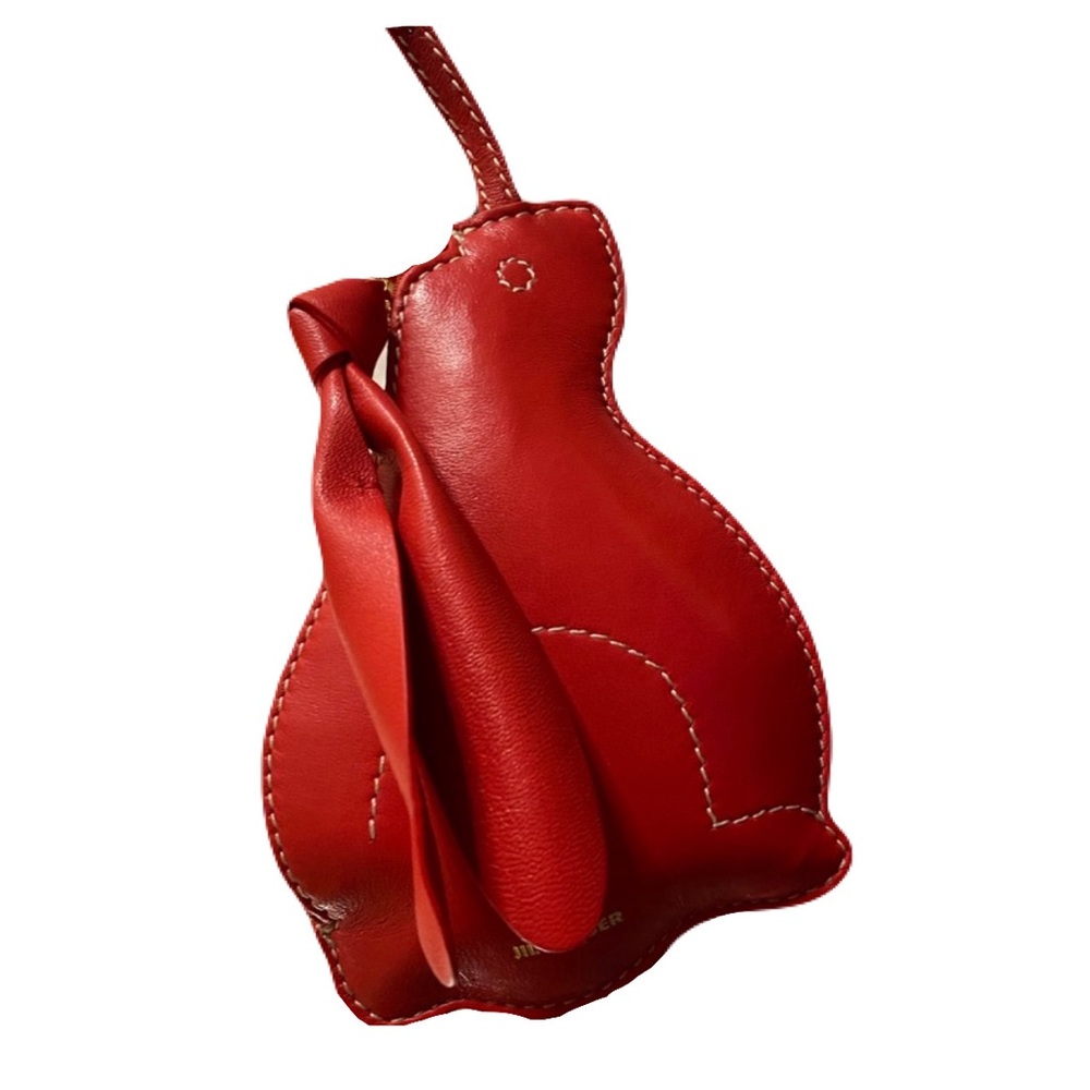 JIL SANDER Leather Bunny Mini Pouch In Beige